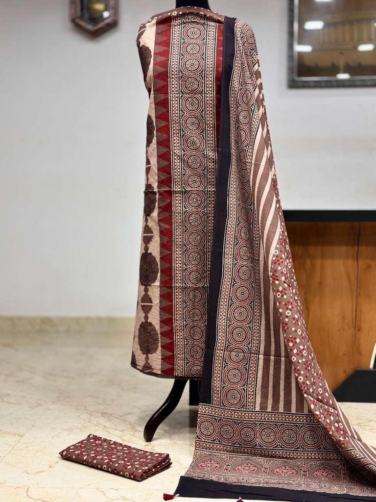 Premium Ajrakh Cotton Suits 4558