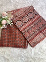 Ajrakh Handblock Printed Mashru Silk Fabric 4215
