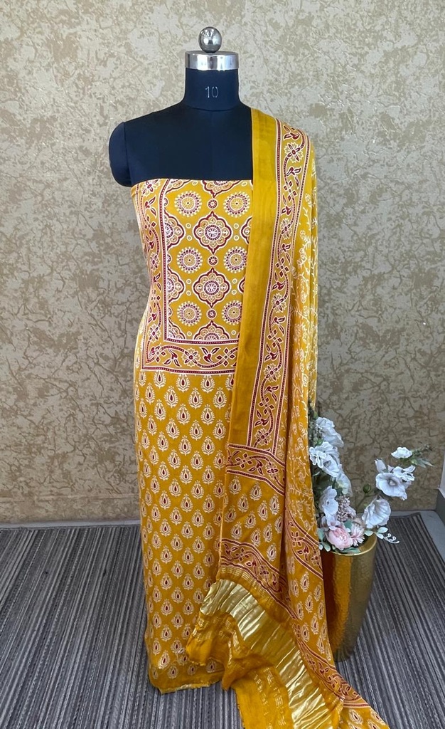 Ajrakh Modal Silk Suit Set 4245