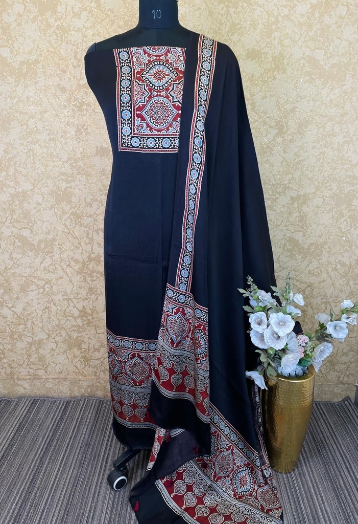 Ajrakh Modal Silk Suit 5012