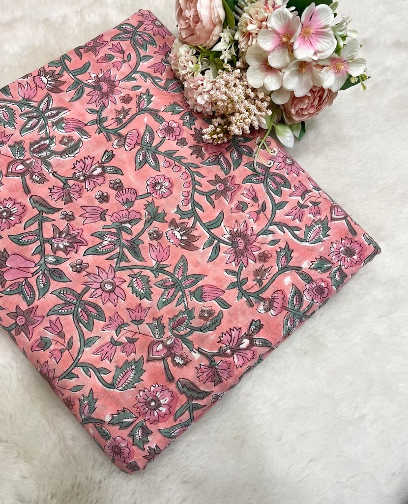 Bagru HandBlock Printed Cotton fabric 5023