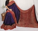 Ajrakh Bandhani Modal Silk Saree 5033