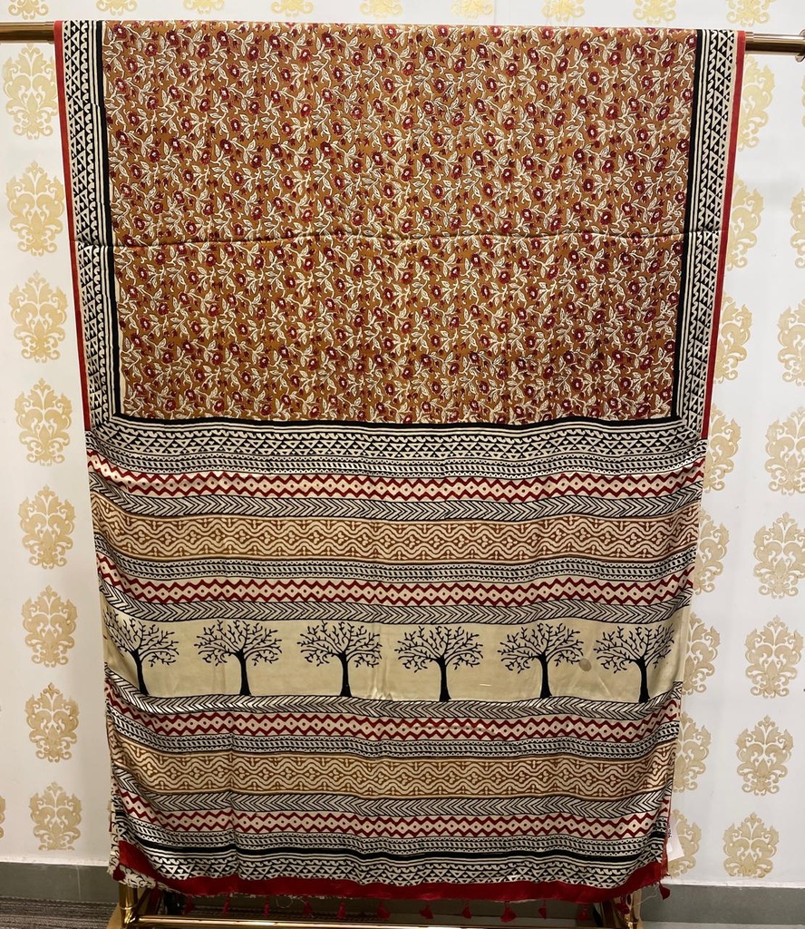  Kalamkari Modal Silk Saree 5034