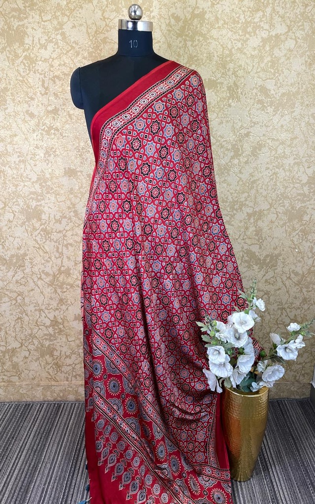 Ajrakh Modal Silk Dupatta 5018