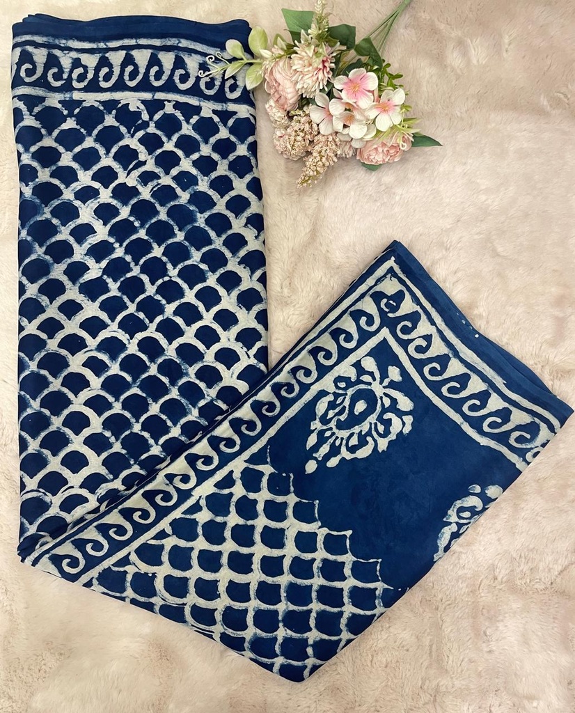 Indigo Modal Silk Saree 5034