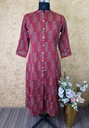 Ajrakh Kantha Cotton Kurti  5043