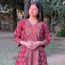 Ajrakh Soft Cotton Kurti 5043