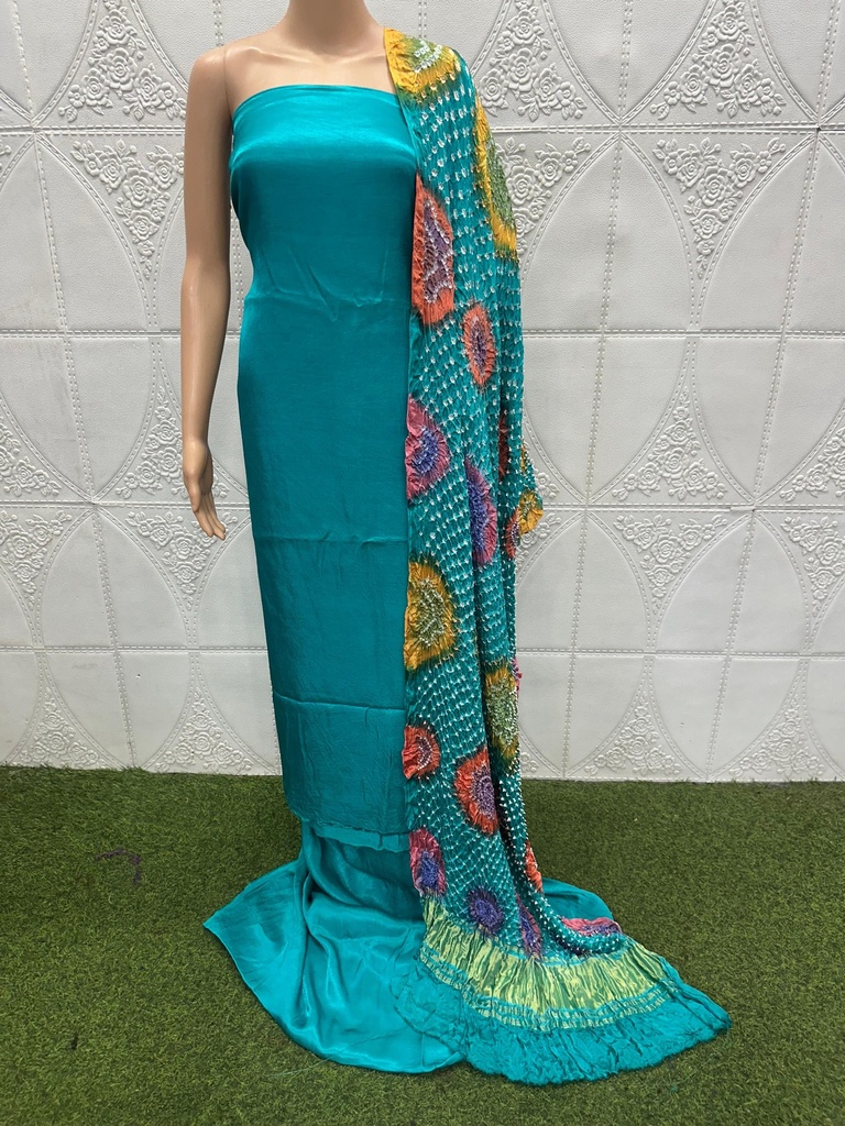  Multi bandhej Modal Silk Suit 5014