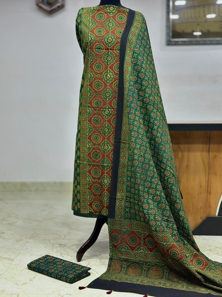 Premium Ajrakh Cotton Suit 4558