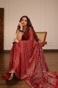 Ajrakh Silk Mirror Saree 5036