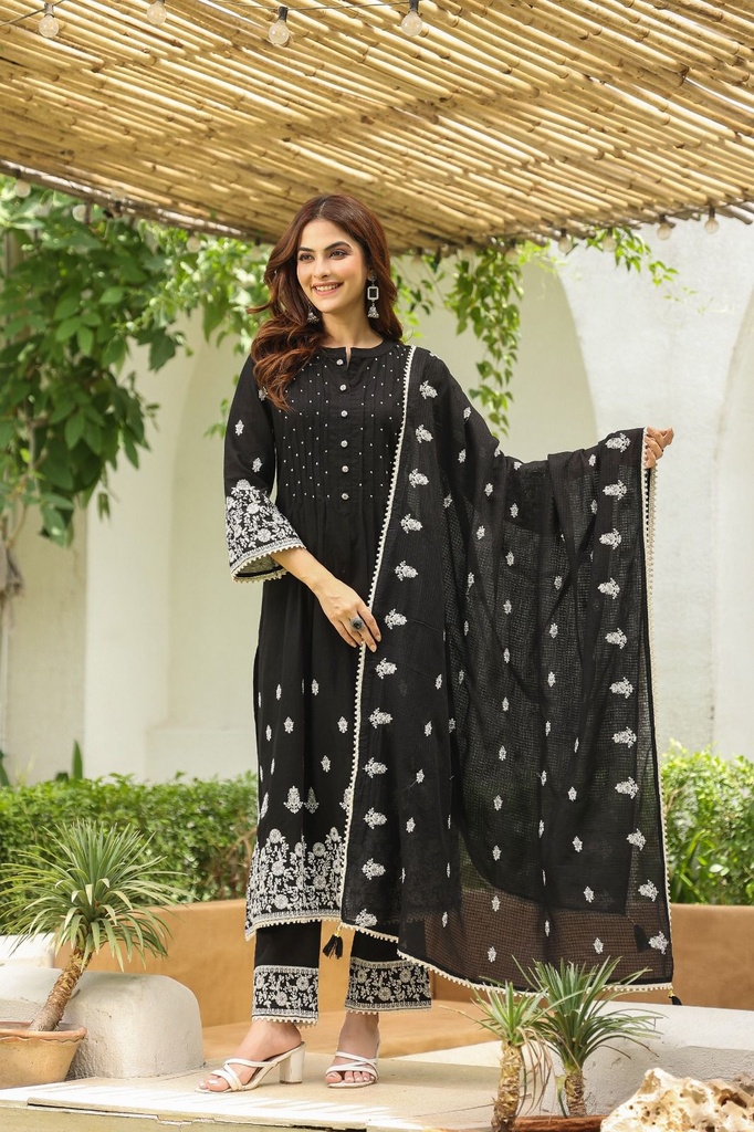 Embroidered Cotton Kurti Sets 5070