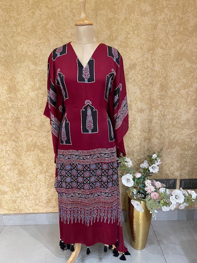 Ajrakh Silk Kaftans 4801