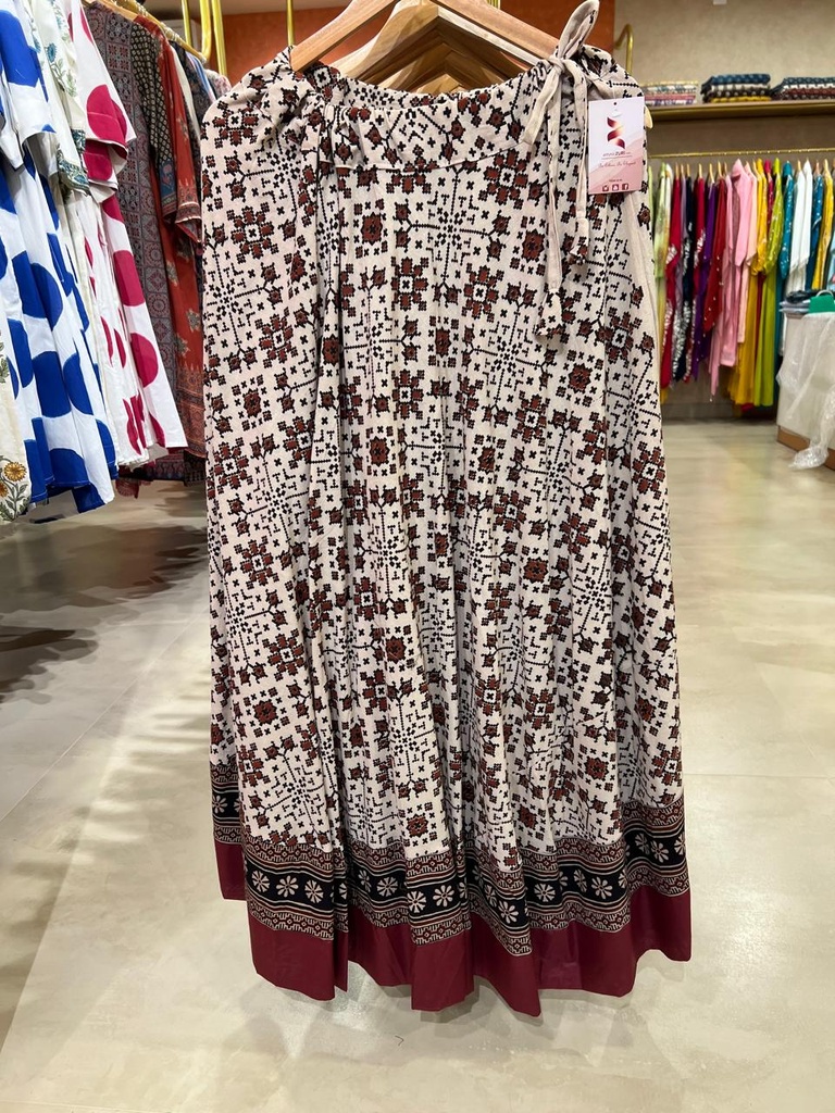 Ajrakh Cotton Skirt 4556