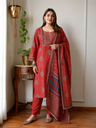 Ajrakh Muslin Kurti Set 5026