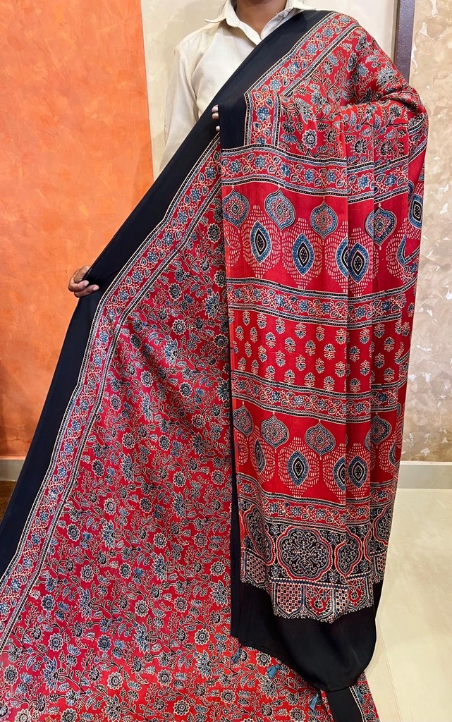 Premium Ajrakh Modal Saree 5033