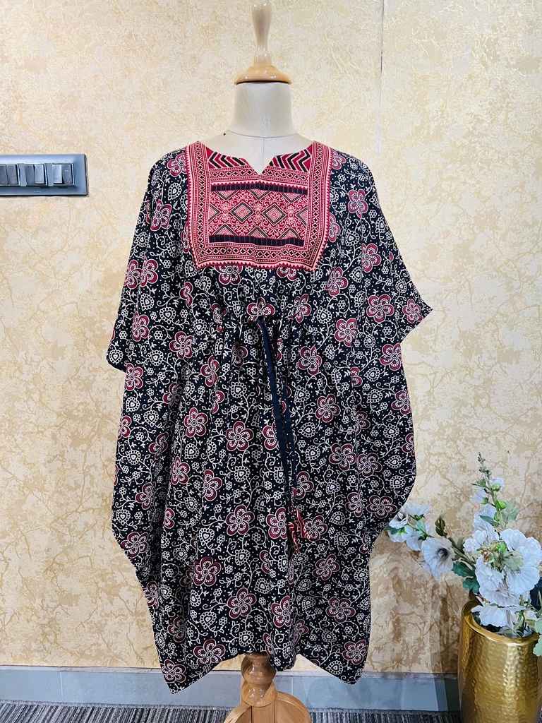 Ajrakh Short Cotton Kaftan 5053