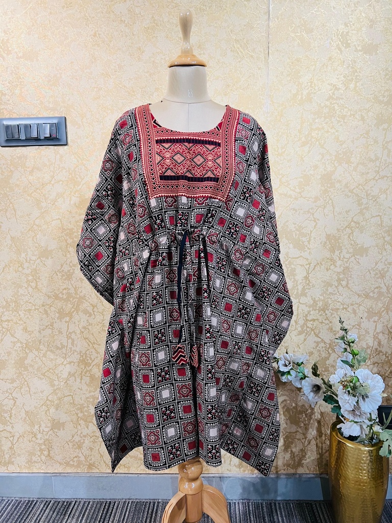 Ajrakh Short Cotton Kaftan 5053