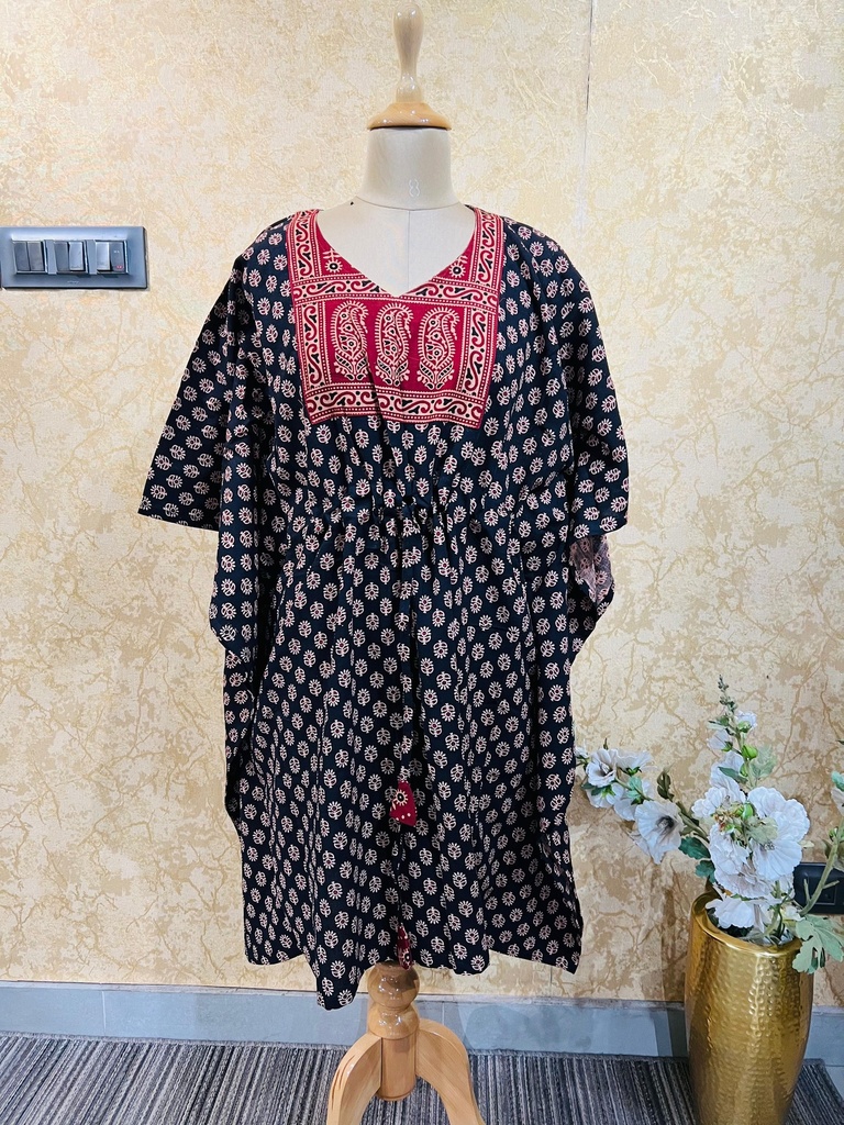 Ajrakh Short Cotton Kaftan 5053