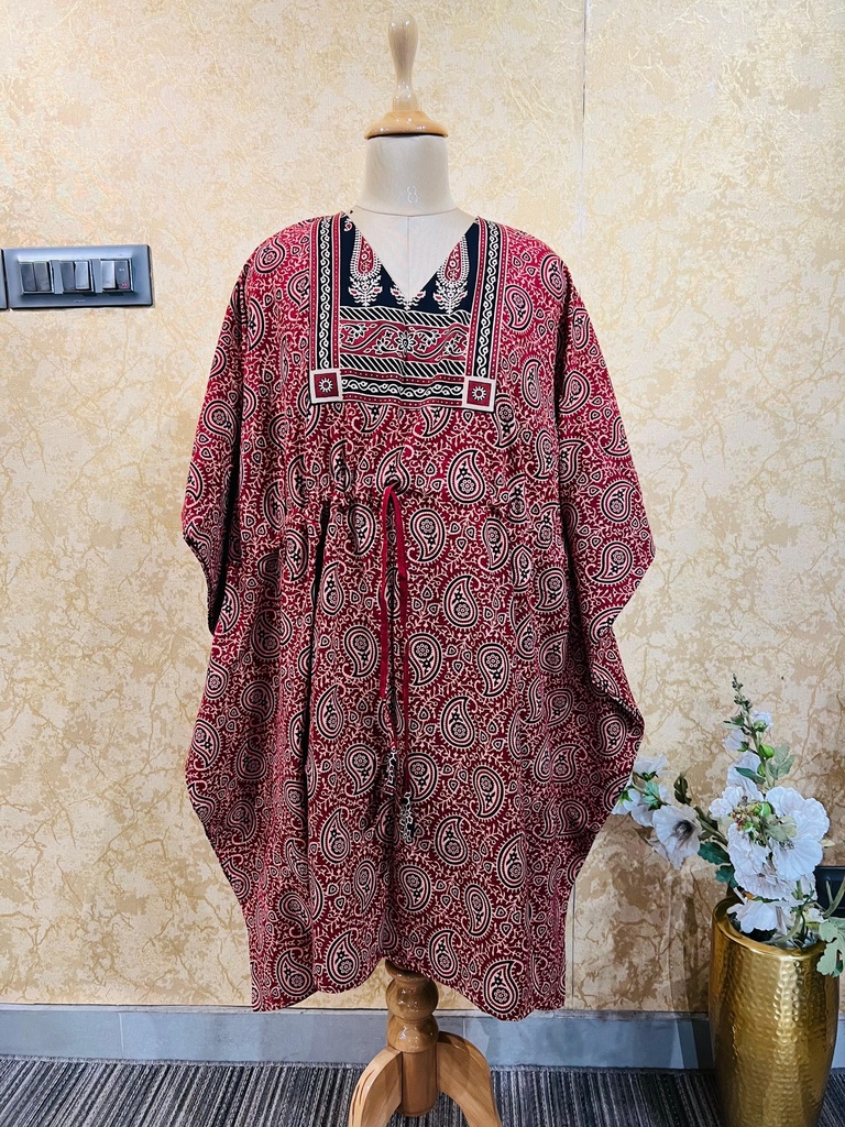 Ajrakh Short Cotton Kaftan 5053