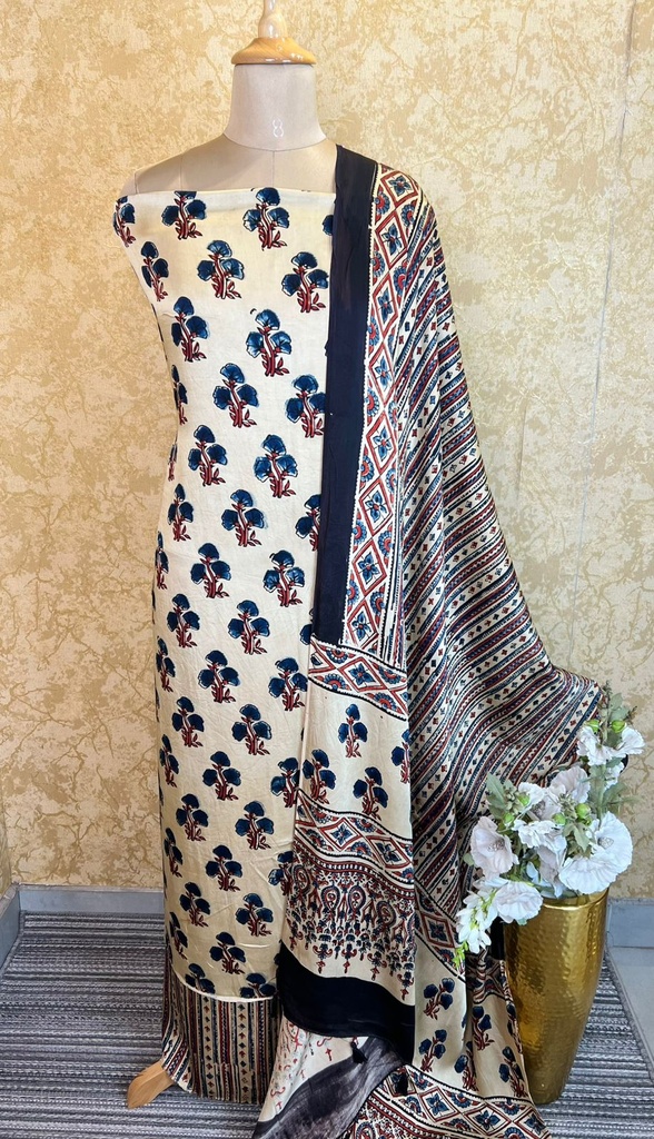 Ajrakh Modal Silk Suits 5048