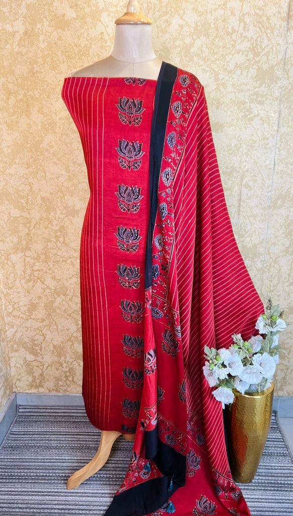 Ajrakh Modal Silk Suits 5048