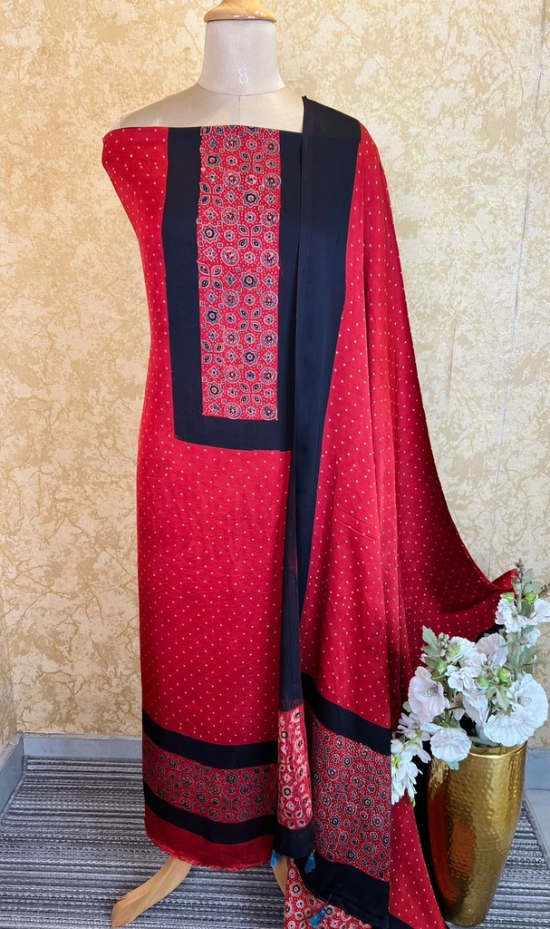 Ajrakh Modal Silk Suits 5048