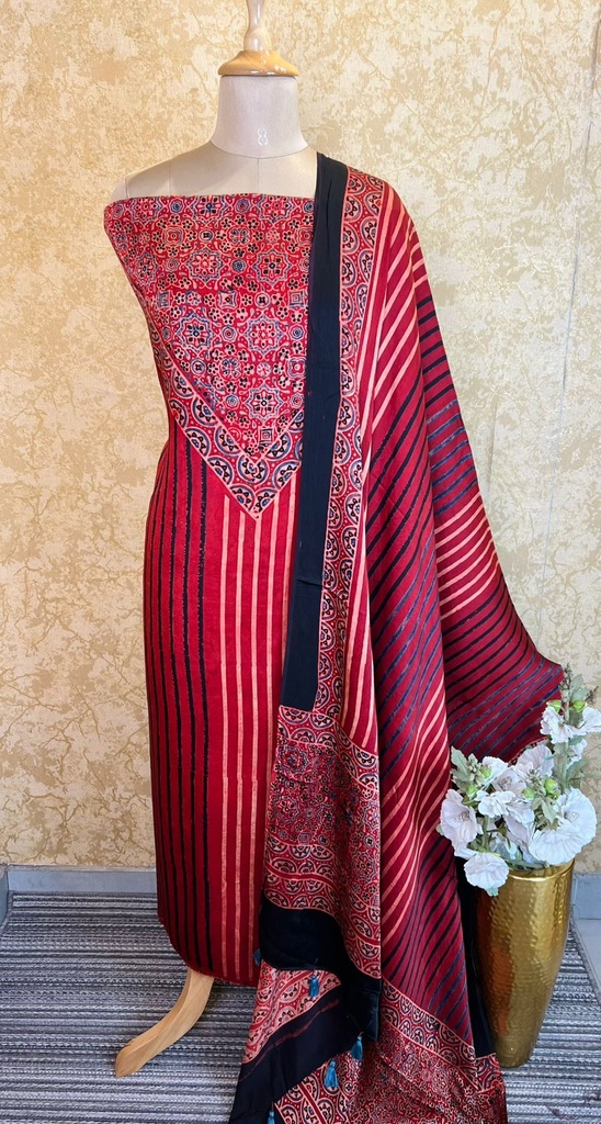 Ajrakh Modal Silk Suits 5048