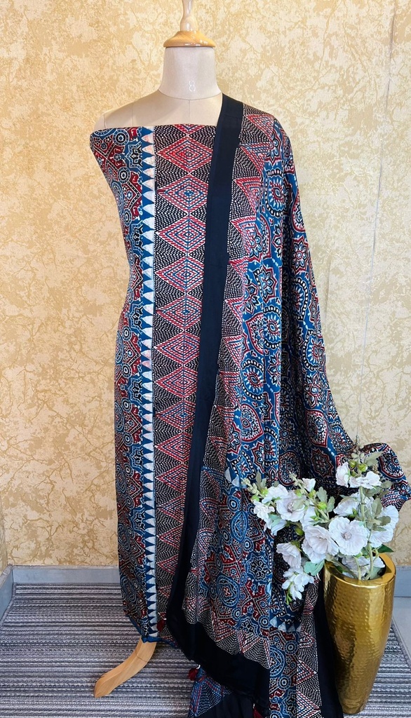 Ajrakh Modal Silk Suits 5048