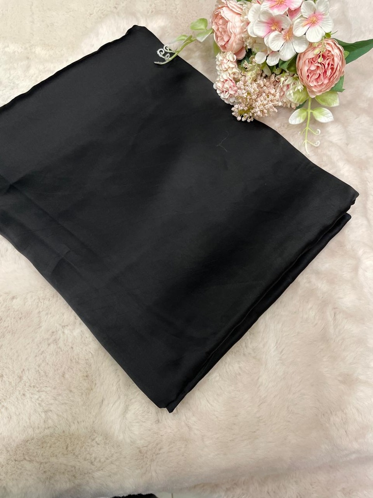 Premium Plain Modal Black Silk Fabric 5050