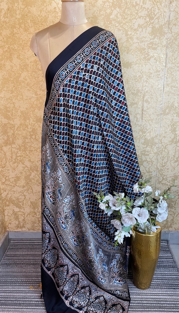 Ajrakh Silk Dupatta 5038