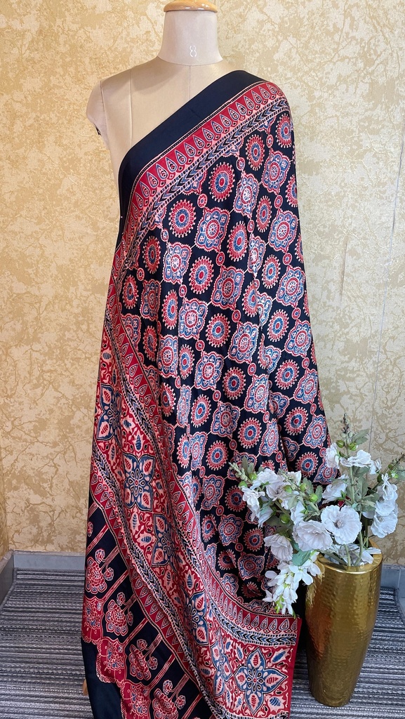 Ajrakh Silk Dupatta 5038