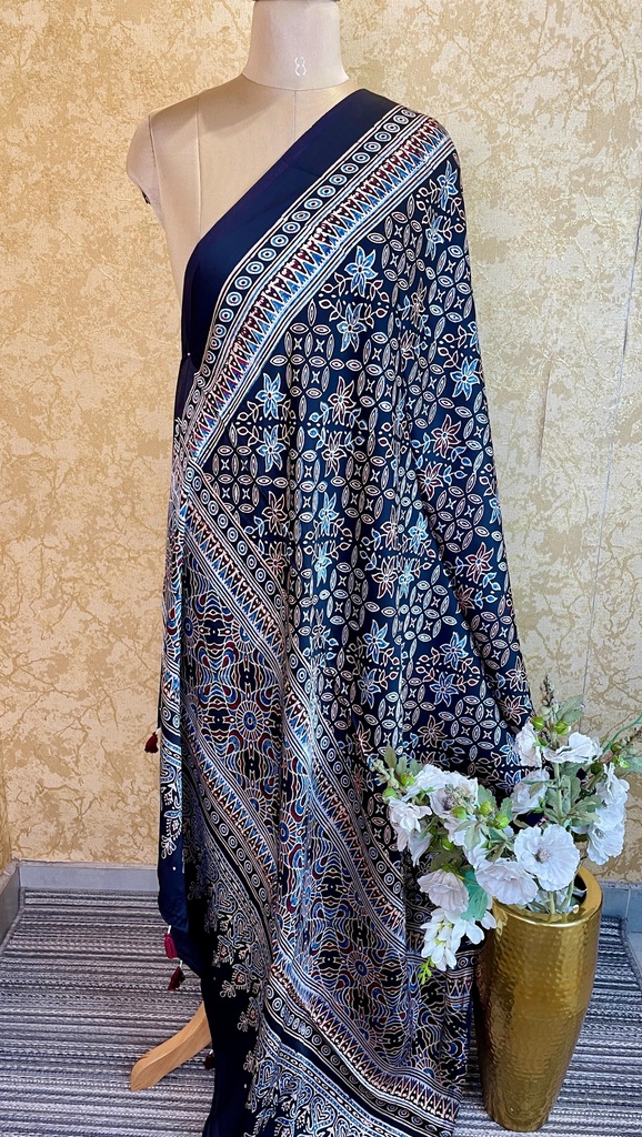 Ajrakh Silk Dupatta 5038