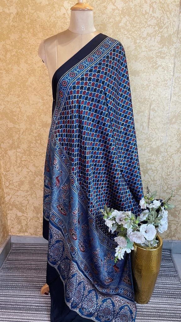 Ajrakh Silk Dupatta 5038
