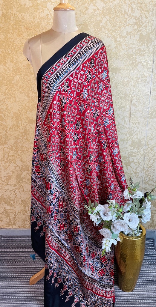 Ajrakh Silk Dupatta 5038