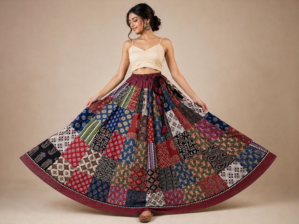 Ajrakh Boho Style Skirts 4556