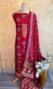 Ajrakh Dola Silk Top and Dupatta Set 5048