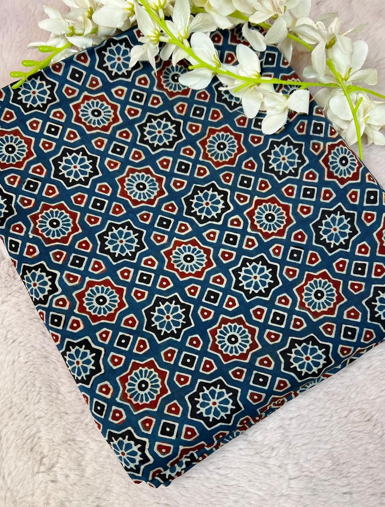 Premium Ajrakh Modal Silk Fabric 5016