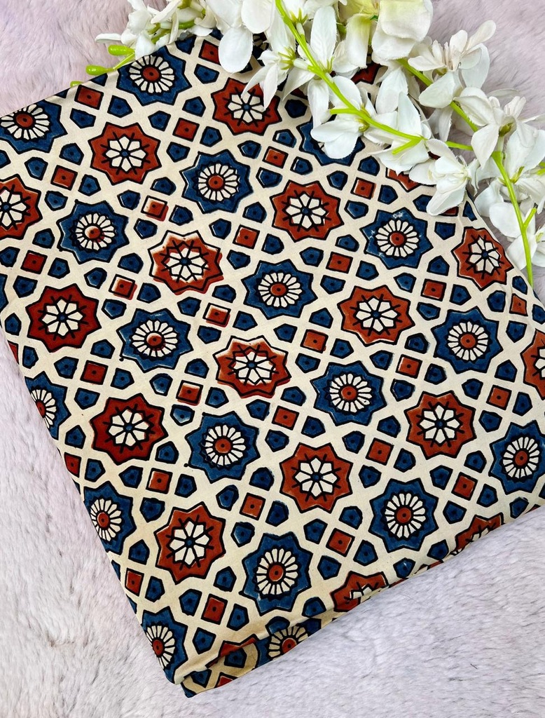 Premium Ajrakh Modal Silk Fabric 5016