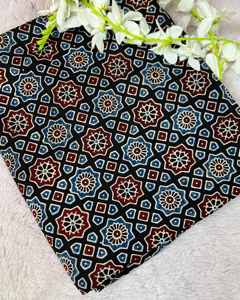 Premium Ajrakh Modal Silk Fabric 5016