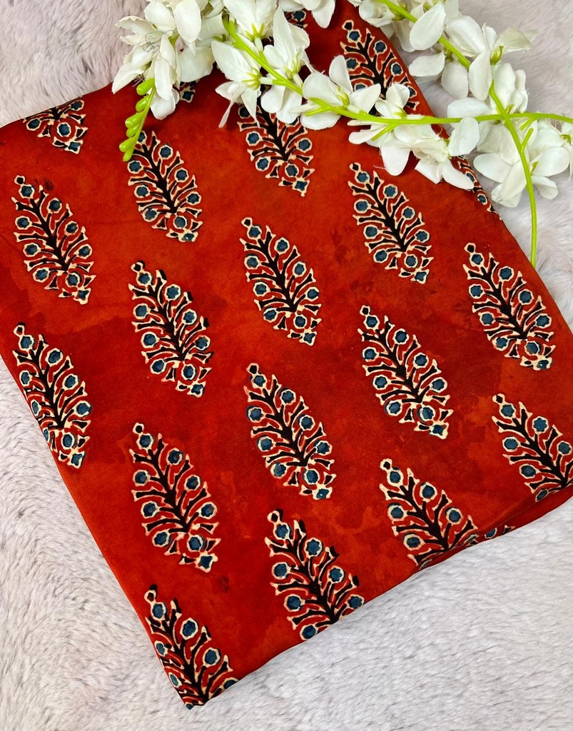 Premium Ajrakh Modal Silk Fabric 5016