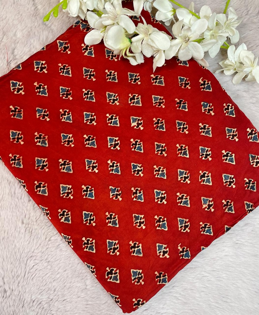 Premium Ajrakh Modal Silk Fabric 5016