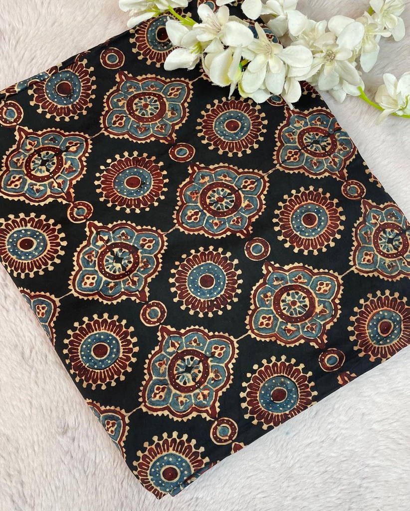 Premium Ajrakh Modal Silk Fabric 5013