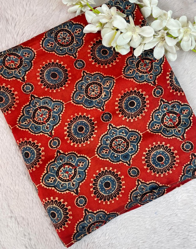 Premium Ajrakh Modal Silk Fabric 5016