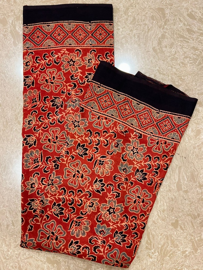 Ajrakh Cotton Sarees 5026