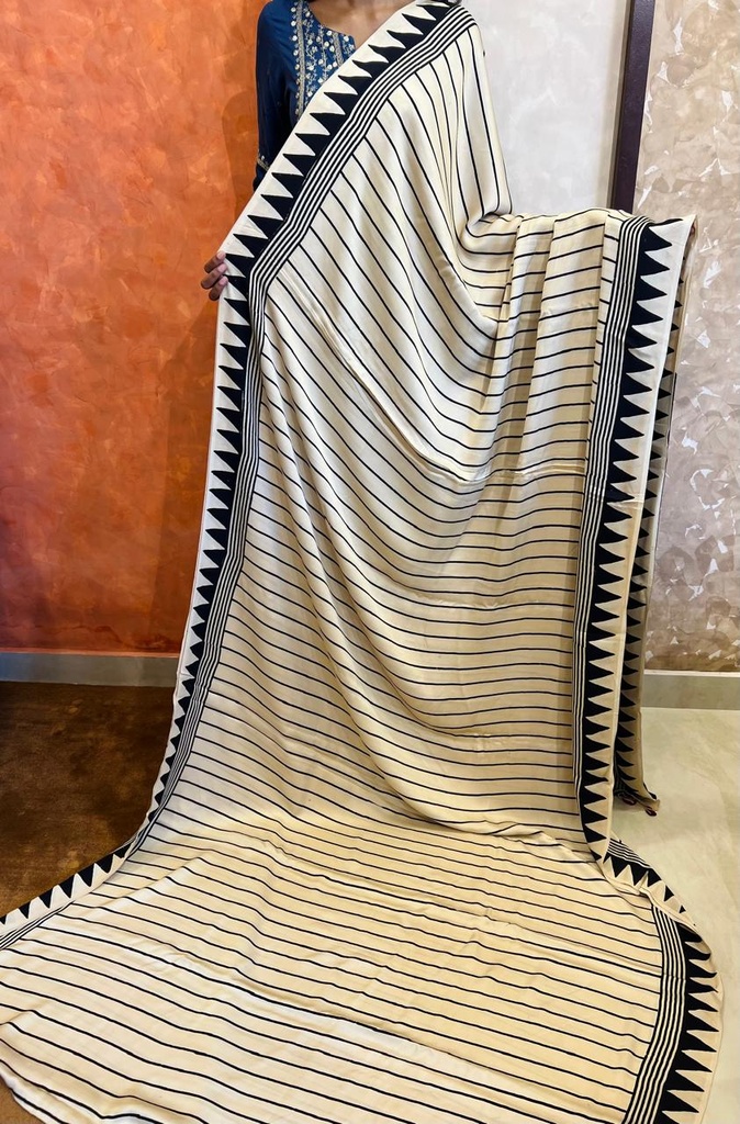 Ajrakh Modal Silk Sarees 4243