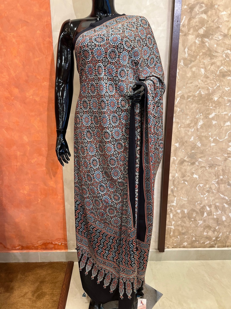 Ajrakh Modal Silk Dupatta 5038