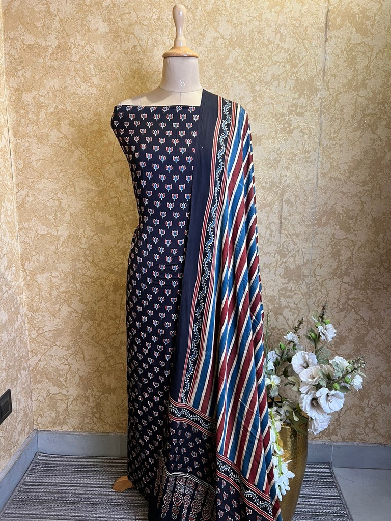 Ajrakh Modal Silk Suits 5048