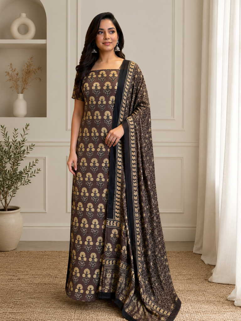 Ajrakh Modal Silk Suits 5048