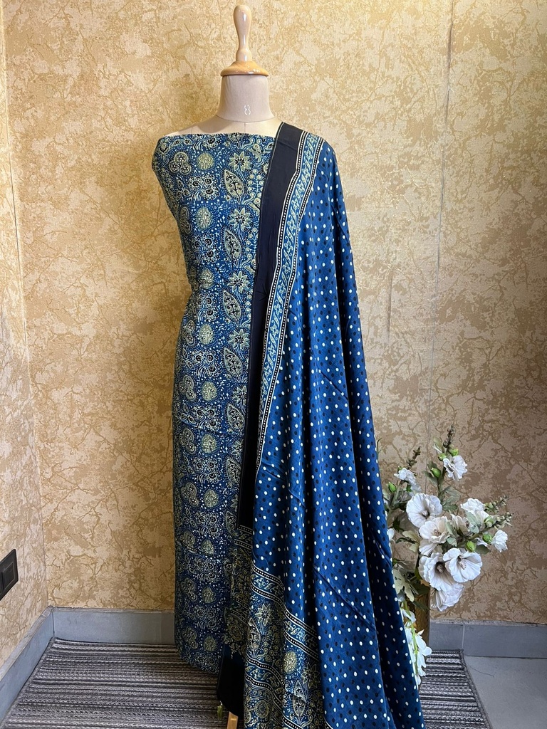 Ajrakh Modal Silk Suits 5048
