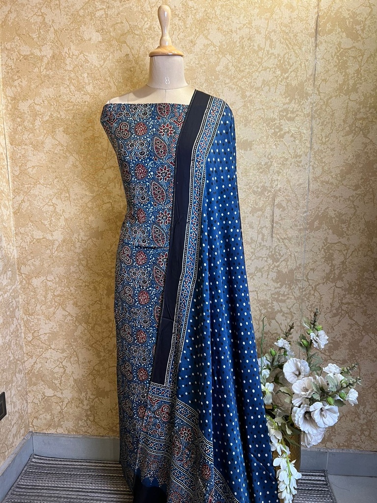 Ajrakh Modal Silk Suits 5048